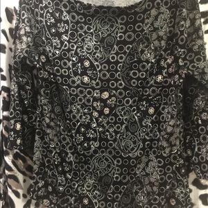 Westbound black white 3/4 sleeve tee